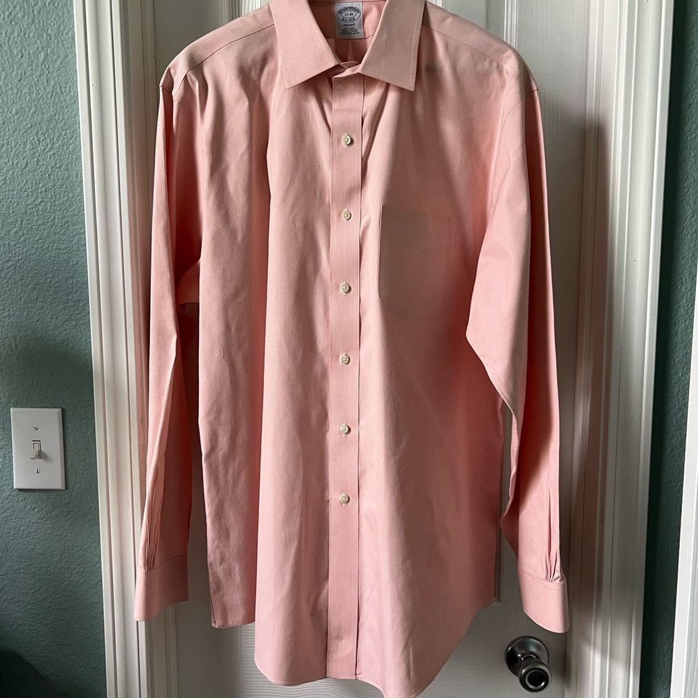 Brooks Brothers Orange and White Dress Shirt Elegant Design